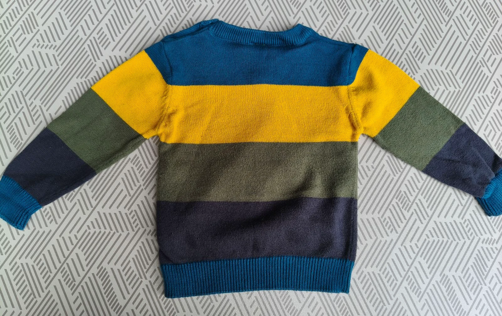 Boy blue yellow warm sweater 80 cm – photo 4
